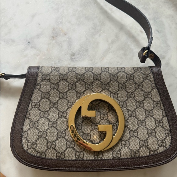 Gucci Blondie shoulder bag with two straps - chain & brown leather - Picture 6 of 8